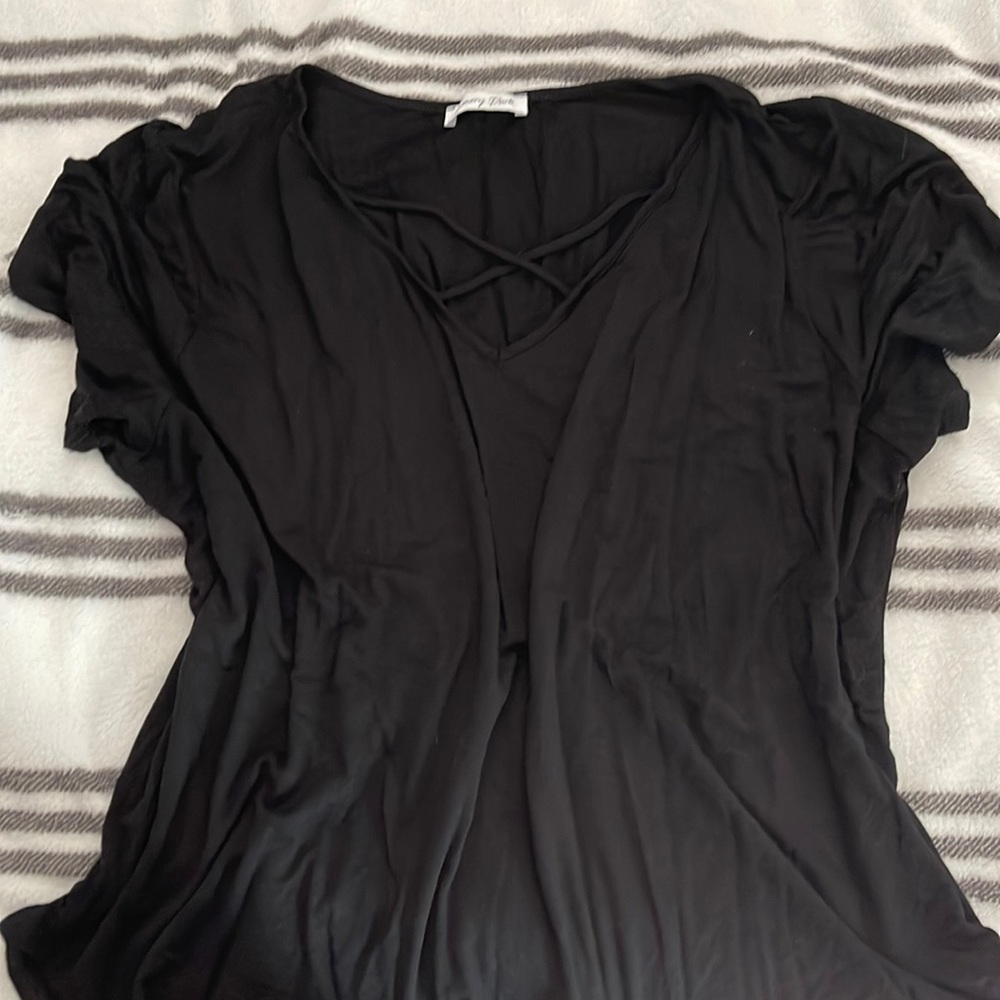 Stitchfix black cross front top